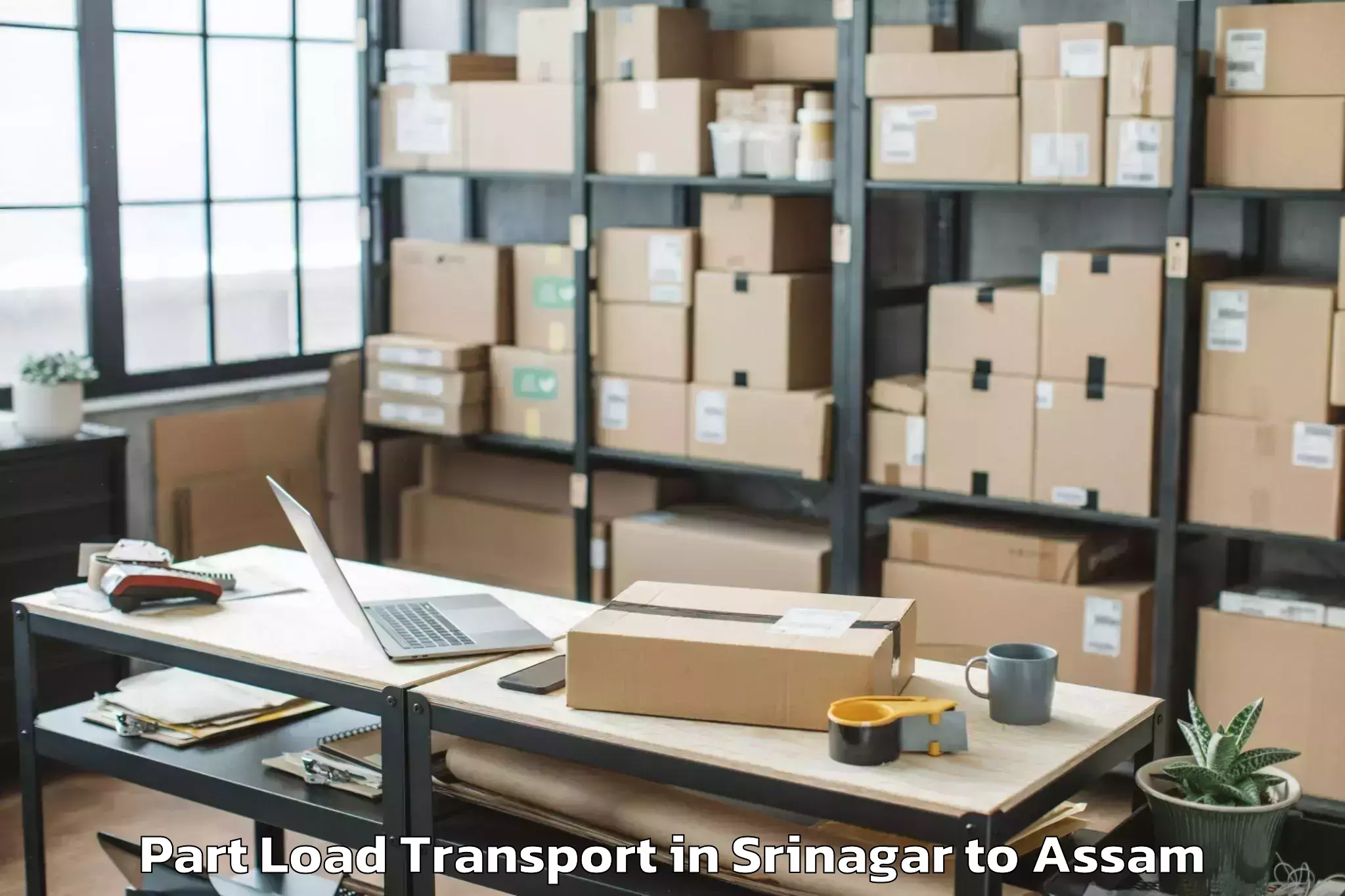 Top Srinagar to Biswanath Chariali Part Load Transport Available